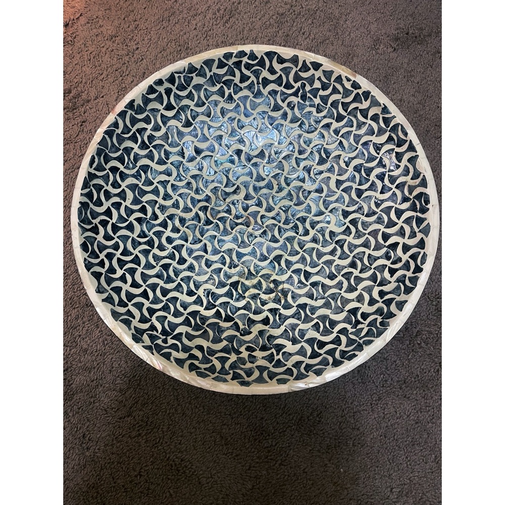 Large Fruit Display Bowl Mosaic Tile Kitchen Home Decor Catchall Table